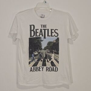 The Beatles Abbey Road Logo White Tee Size S/M